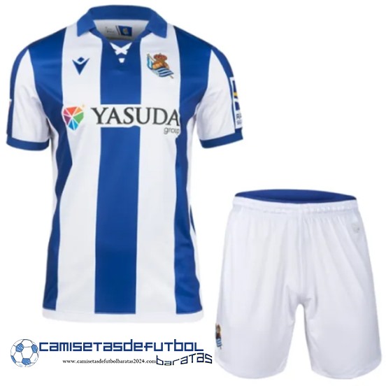 Casa Conjunto De Niños Real Sociedad Equipación 2024 2025 Blanco Azul