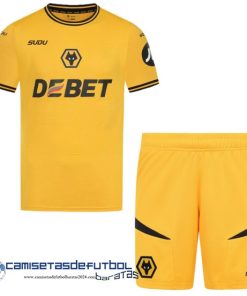 Casa Conjunto De Niños Wolves Equipación 2024 2025 Amarillo