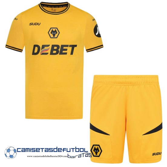 Casa Conjunto De Niños Wolves Equipación 2024 2025 Amarillo