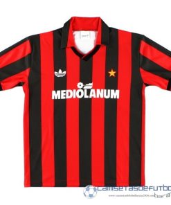 Casa Camiseta AC Milan Retro Equipación 1991 1992 Rojo