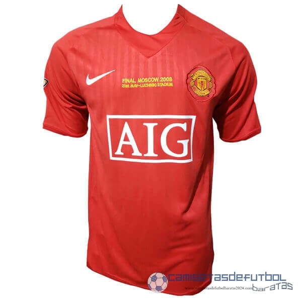 Casa Camiseta Manchester United Retro Equipación 2007 2008 Rojo