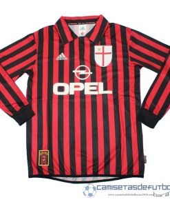 Casa Camiseta Manga Larga AC Milan Retro Equipación 1999 2000 Rojo