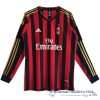 Casa Camiseta Manga Larga AC Milan Retro Equipación 2013 2014 Rojo