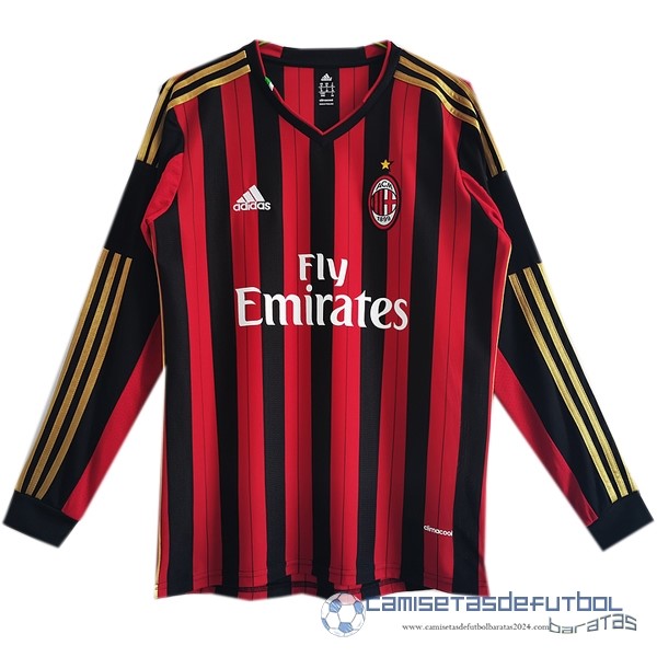 Casa Camiseta Manga Larga AC Milan Retro Equipación 2013 2014 Rojo