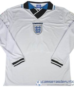 Casa Camiseta Manga Larga Inglaterra Retro Equipación 1996 Blanco