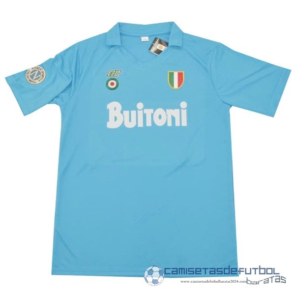 Casa Camiseta Napoli Retro Equipación 1987 1988 Azul