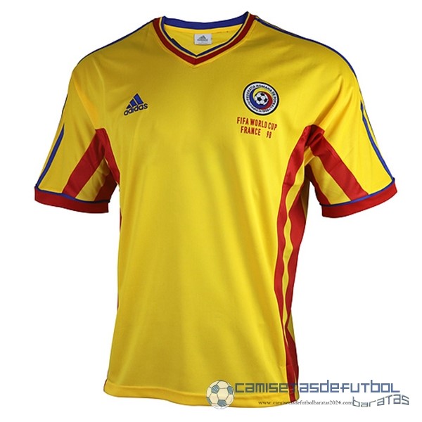Casa Camiseta Rumania Retro Equipación 1998 Amarillo