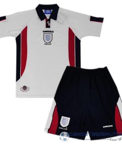 Casa Conjunto De Niños Inglaterra Retro Equipación 1998 Blanco
