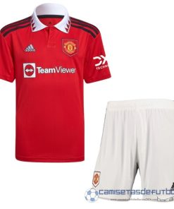 Casa Conjunto De Niños Manchester United Equipación 2022 2023 Rojo