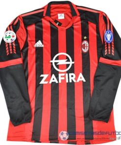 Casa Manga Larga AC Milan Retro Equipación 2005 2006 Rojo