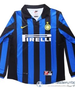 Casa Manga Larga Inter Milán Retro Equipación 1998 1999 Azul