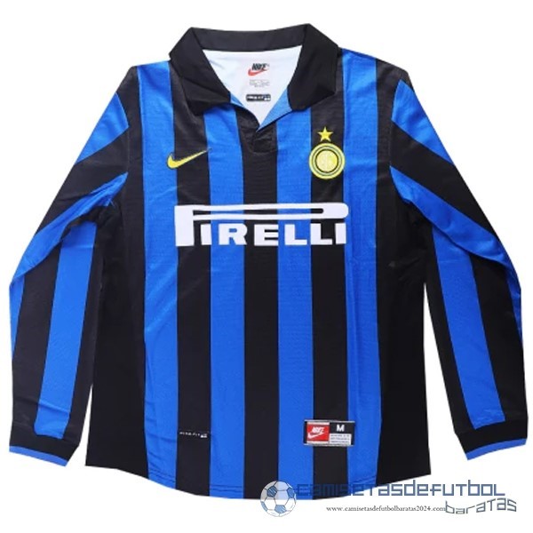 Casa Manga Larga Inter Milán Retro Equipación 1998 1999 Azul