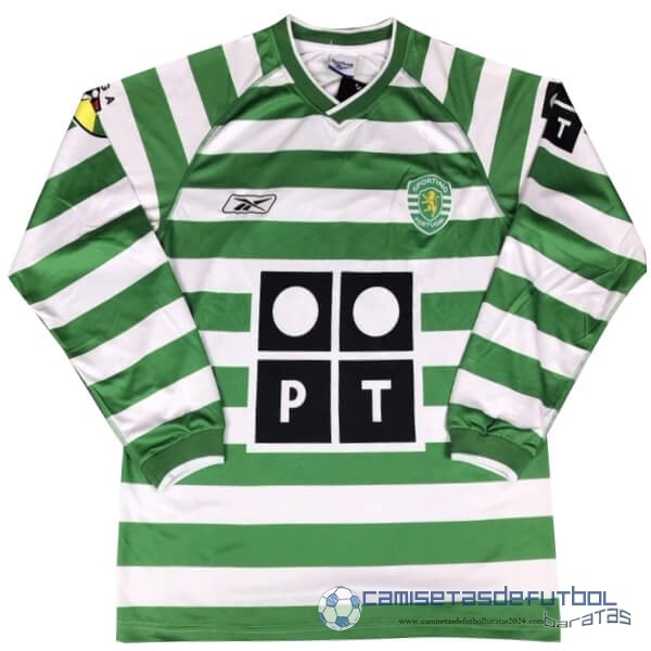 Casa Manga Larga Lisboa Retro Equipación 2003 2004 Verde