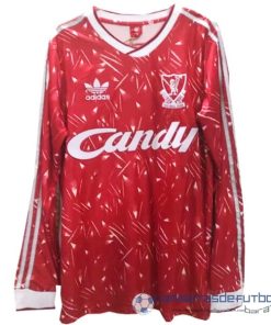 Casa Manga Larga Liverpool Retro Equipación 1989 1991 Rojo