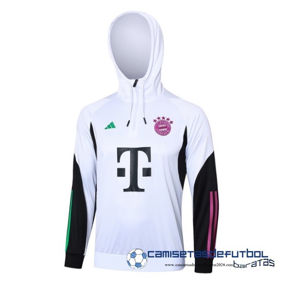 Chaqueta Con Capucha Bayern Múnich Equipación 2023 2024 Blanco Negro