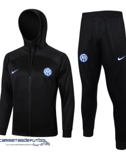 Conjunto Completo Chaqueta Con Capucha Inter Milan Equipación 2024 2025 Negro