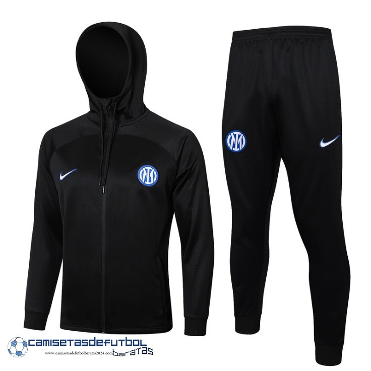 Conjunto Completo Chaqueta Con Capucha Inter Milan Equipación 2024 2025 Negro