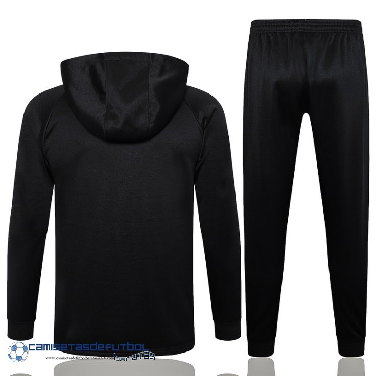 Conjunto Completo Chaqueta Con Capucha Inter Milan Equipación 2024 2025 Negro - Image 2
