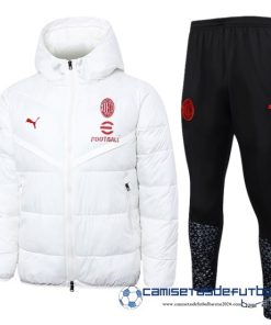 Conjunto Completo Chaqueta De Algodon AC Milan Equipación 2023 2024 Blanco Negro