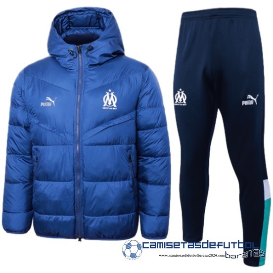 Conjunto Completo Chaqueta De Algodon Marsella Equipación 2023 2024 Azul Negro