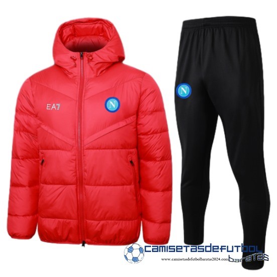 Conjunto Completo Chaqueta De Algodon Napoli Equipación 2023 2024 Rojo Negro