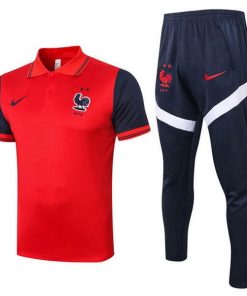 Conjunto Completo Polo Francia 2020 Rojo Negro