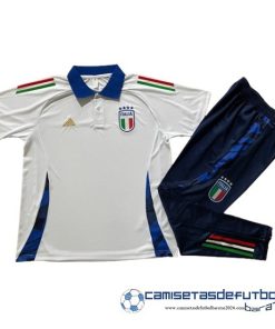 Conjunto Completo Polo Italia Equipación 2024 Blanco Azul