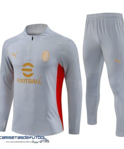 Conjunto Completo Sudadera Entrenamiento Niños AC Milan Equipación 2024 2025 Gris