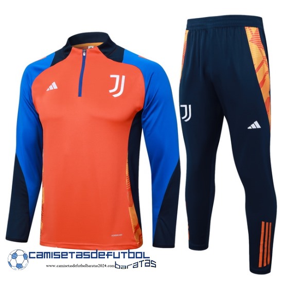 Conjunto Completo Sudadera Entrenamiento Niños Juventus Equipación 2024 2025 Naranja Azul