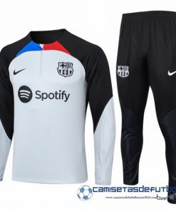 Conjunto Completo Sudadera Entrenamiento Niños Barcelona Equipación 2023 2024 Gris Negro
