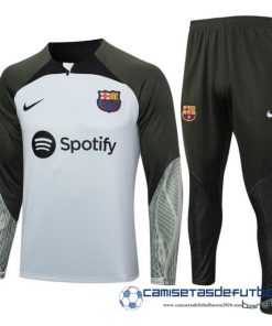Conjunto Completo Sudadera Entrenamiento Niños Barcelona Equipación 2023 2024 Verde Gris