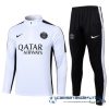 Conjunto Completo Sudadera Entrenamiento Paris Saint Germain Niños Equipación 2023 2024 Blanco Negro