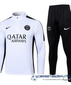 Conjunto Completo Sudadera Entrenamiento Paris Saint Germain Niños Equipación 2023 2024 Blanco Negro