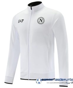 EA7 Ropa Deportiva Con Cremallera Larga Napoli Equipación 2023 2024 Blanco