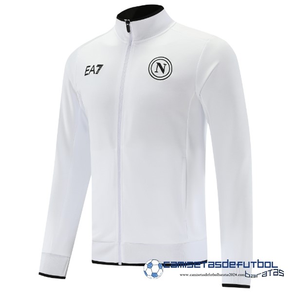 EA7 Ropa Deportiva Con Cremallera Larga Napoli Equipación 2023 2024 Blanco
