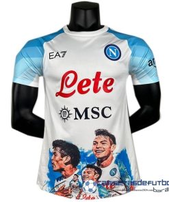 EA7 Tailandia Especial Jugadores Camiseta Napoli Equipación 2023 2024 Blanco III Azul