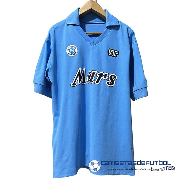 Ennerre Casa Camiseta Napoli Retro Equipación 1986 1987 Azul