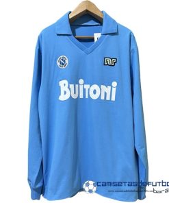 Ennerre Casa Manga Larga Napoli Retro Equipación 1986 1987 Azul