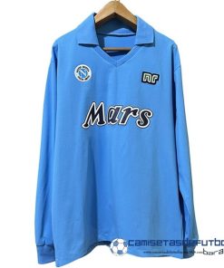 Ennerre Casa Manga Larga Napoli Retro Equipación 1988 1989 Azul