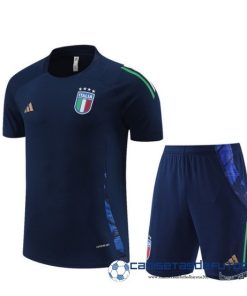 Entrenamiento Conjunto Completo Niños Italia Equipación 2024 Azul Marino