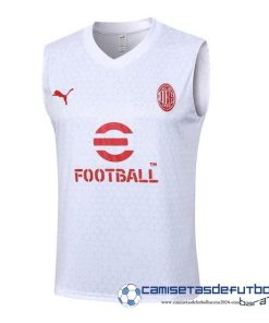 Entrenamiento Sin Mangas AC Milan Equipación 2023 2024 Blanco Rojo
