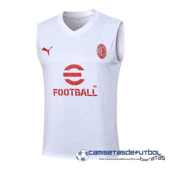 Entrenamiento Sin Mangas AC Milan Equipación 2023 2024 Blanco Rojo
