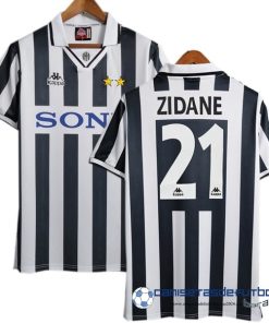 Kappa NO.21 Zidane Casa Camiseta Juventus Retro Equipación 1995 1996 Negro Blanco