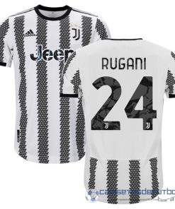 NO.24 Rugani Tailandia Casa Jugadores Camiseta Juventus Equipación 2022 2023 Blanco Negro