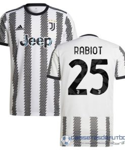 NO.25 Rabiot Casa Camiseta Juventus Equipación 2022 2023 Blanco Negro