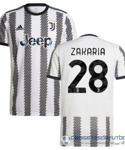 NO.28 Zakaria Casa Camiseta Juventus Equipación 2022 2023 Blanco Negro