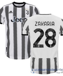 NO.28 Zakaria Tailandia Casa Jugadores Camiseta Juventus Equipación 2022 2023 Blanco Negro