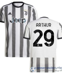 NO.29 Arthur Casa Camiseta Juventus Equipación 2022 2023 Blanco Negro