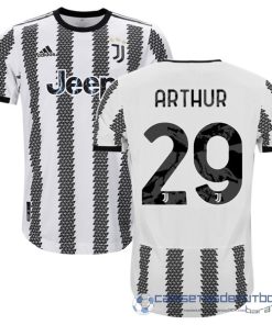 NO.29 Arthur Tailandia Casa Jugadores Camiseta Juventus Equipación 2022 2023 Blanco Negro