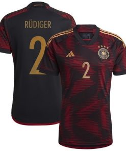 NO.2 Rüdiger Segunda Camiseta Alemania 2022 Rojo